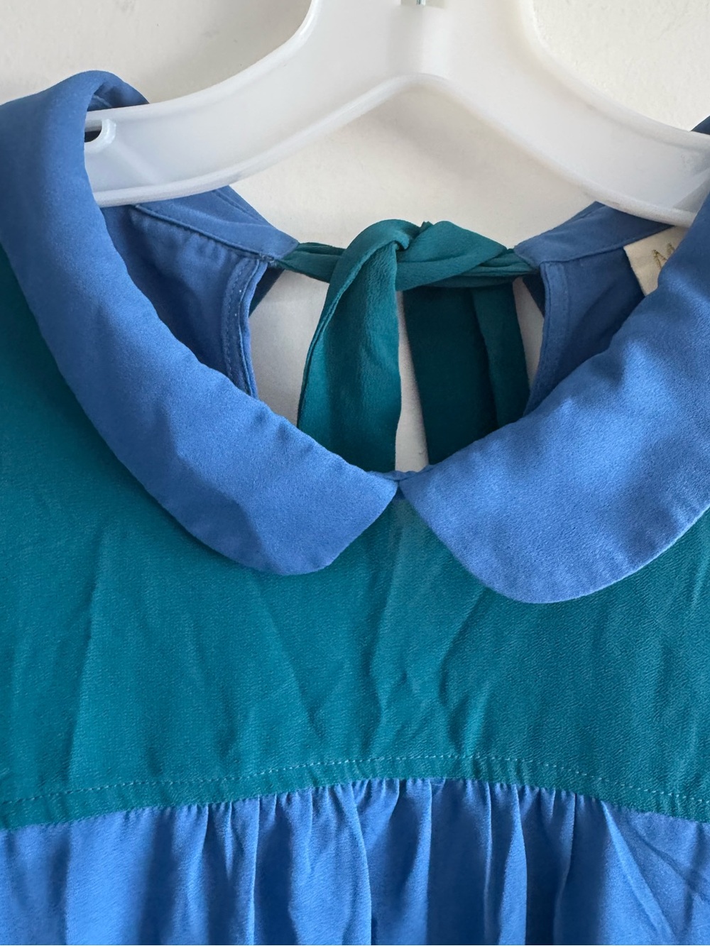 ModCloth Blue and Teal Colorblock Sleeveless Blouse - Picture 2 of 6